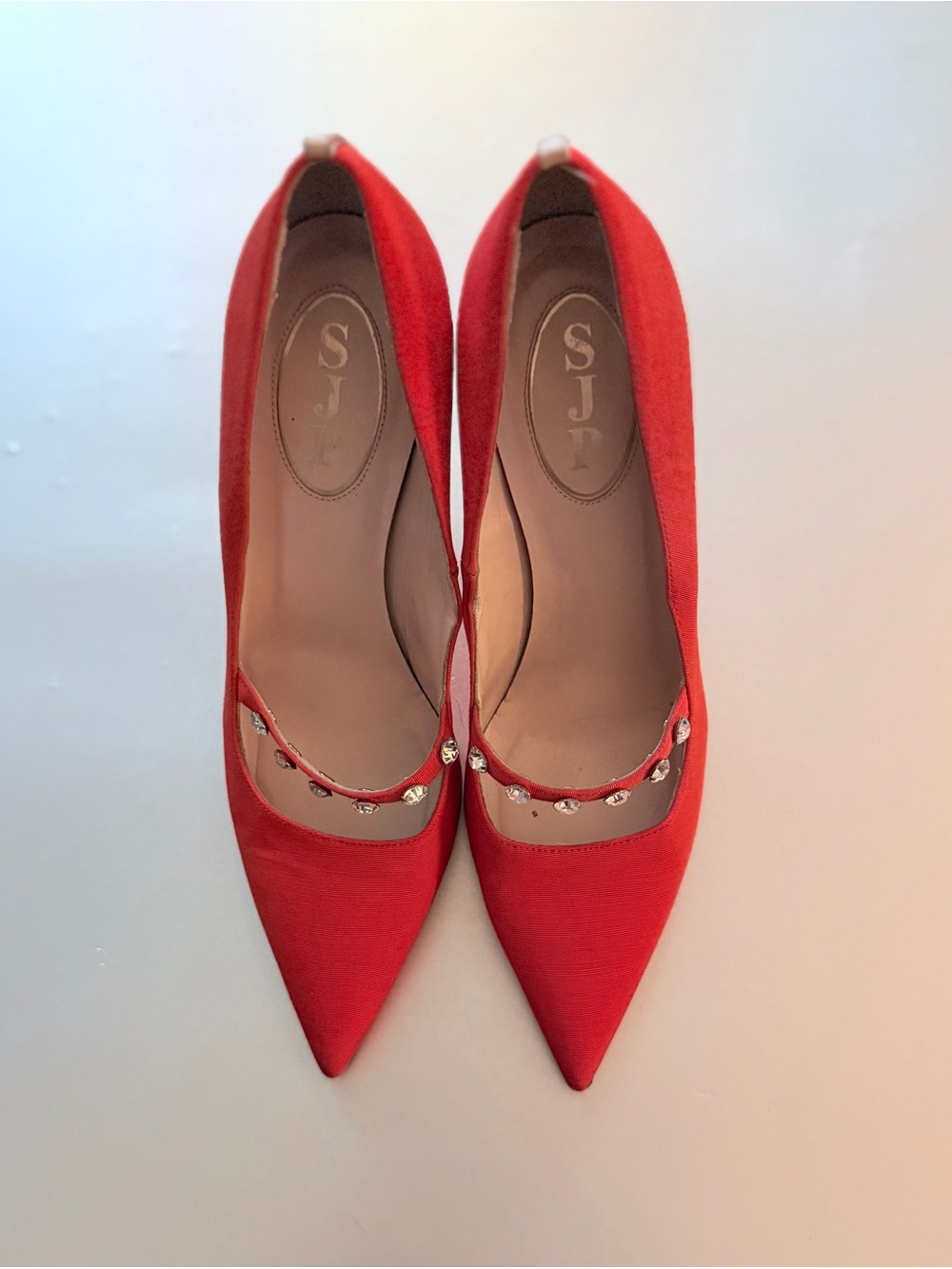 SJP by Sarah Jessica Parker Red Pointed Crystal-Trim Pumps